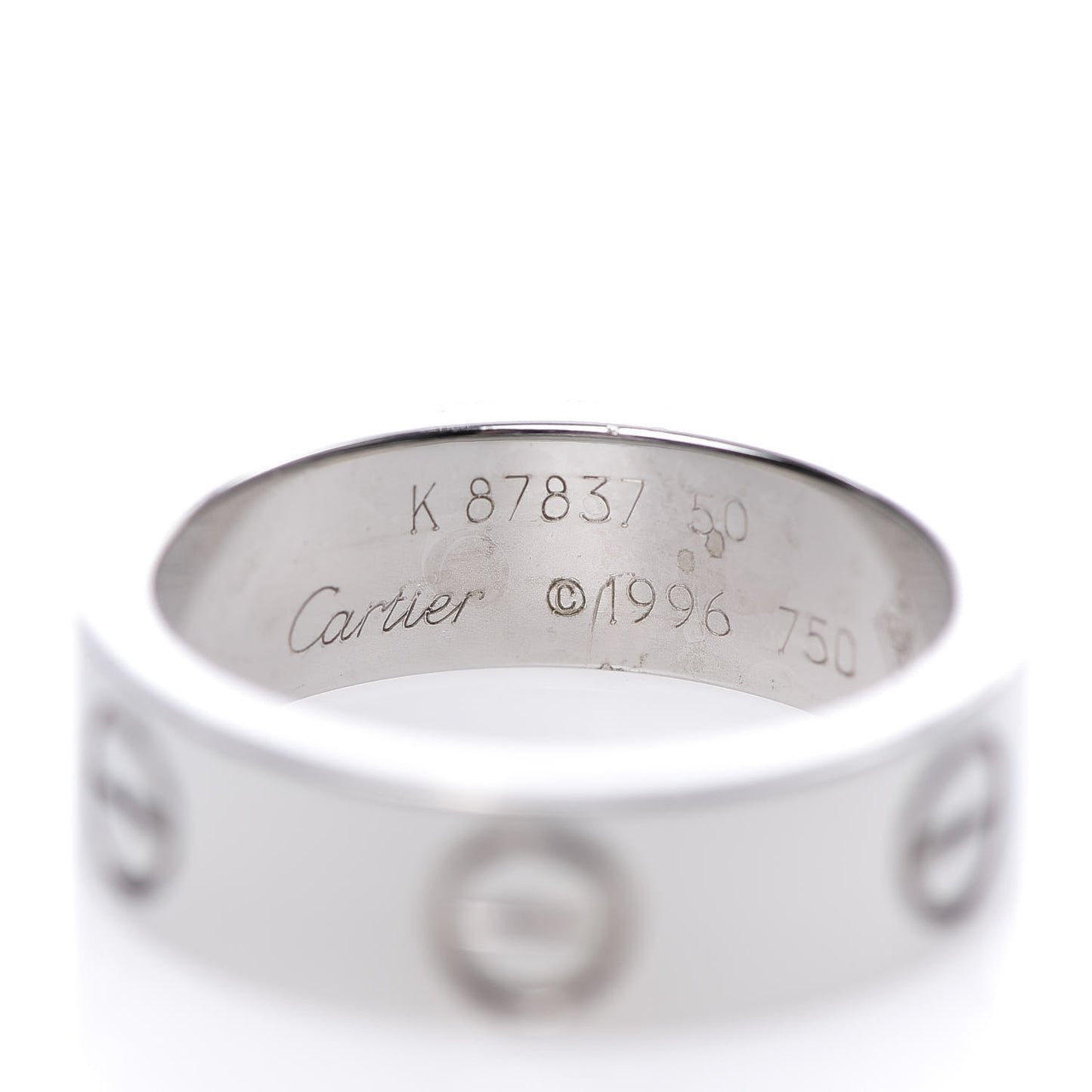 18K White Gold 5.5mm LOVE Ring 50 5.25