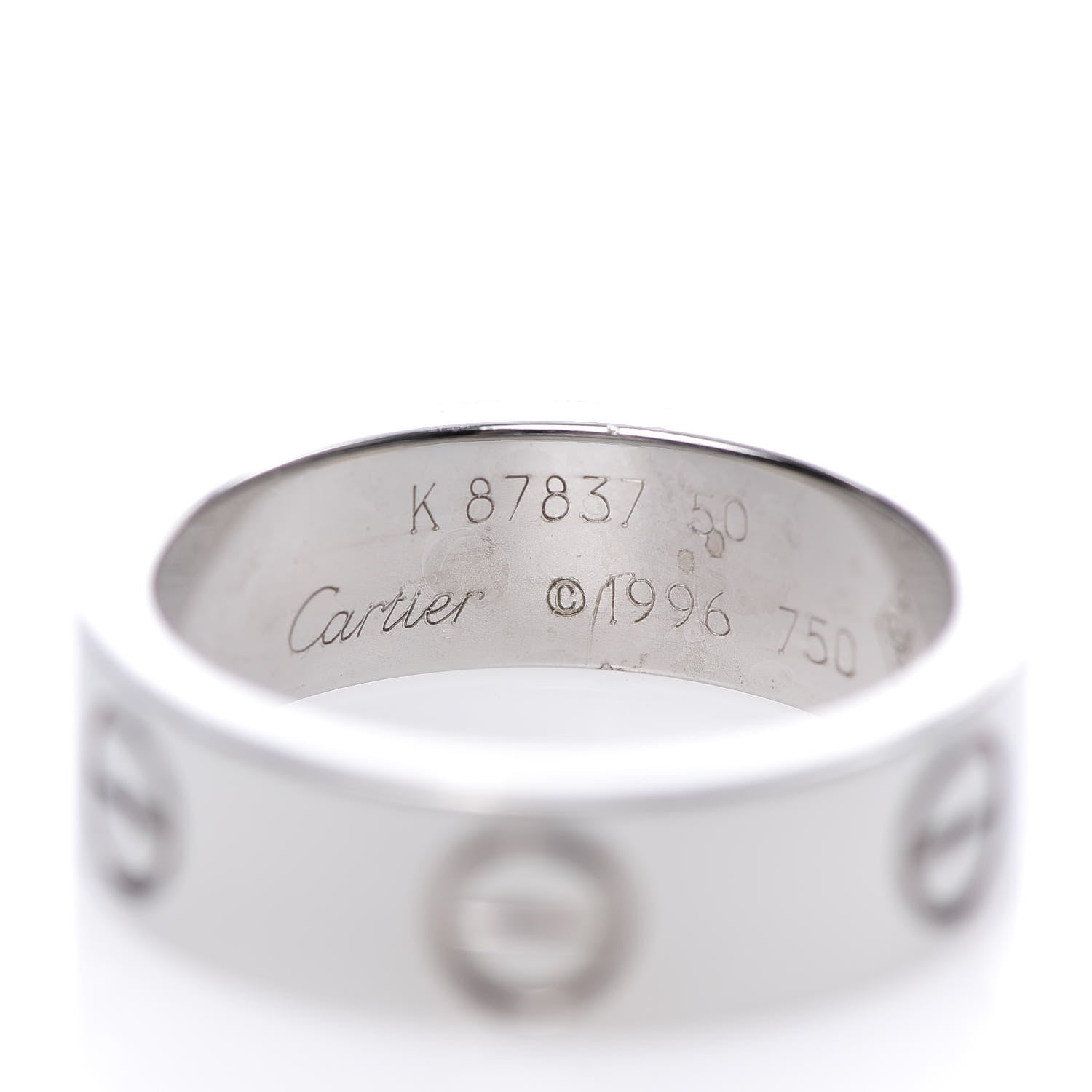 Cartier 18K White Gold 5.5mm LOVE Ring 50 5.25 4 of 4