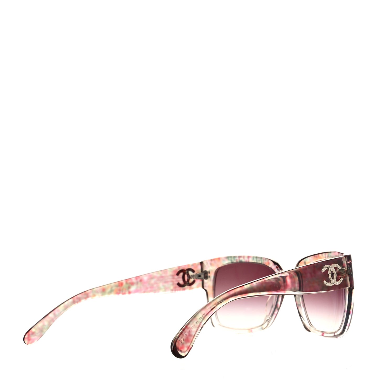 Acetate Multicolor Tweed CC Sunglasses 5220 Pink