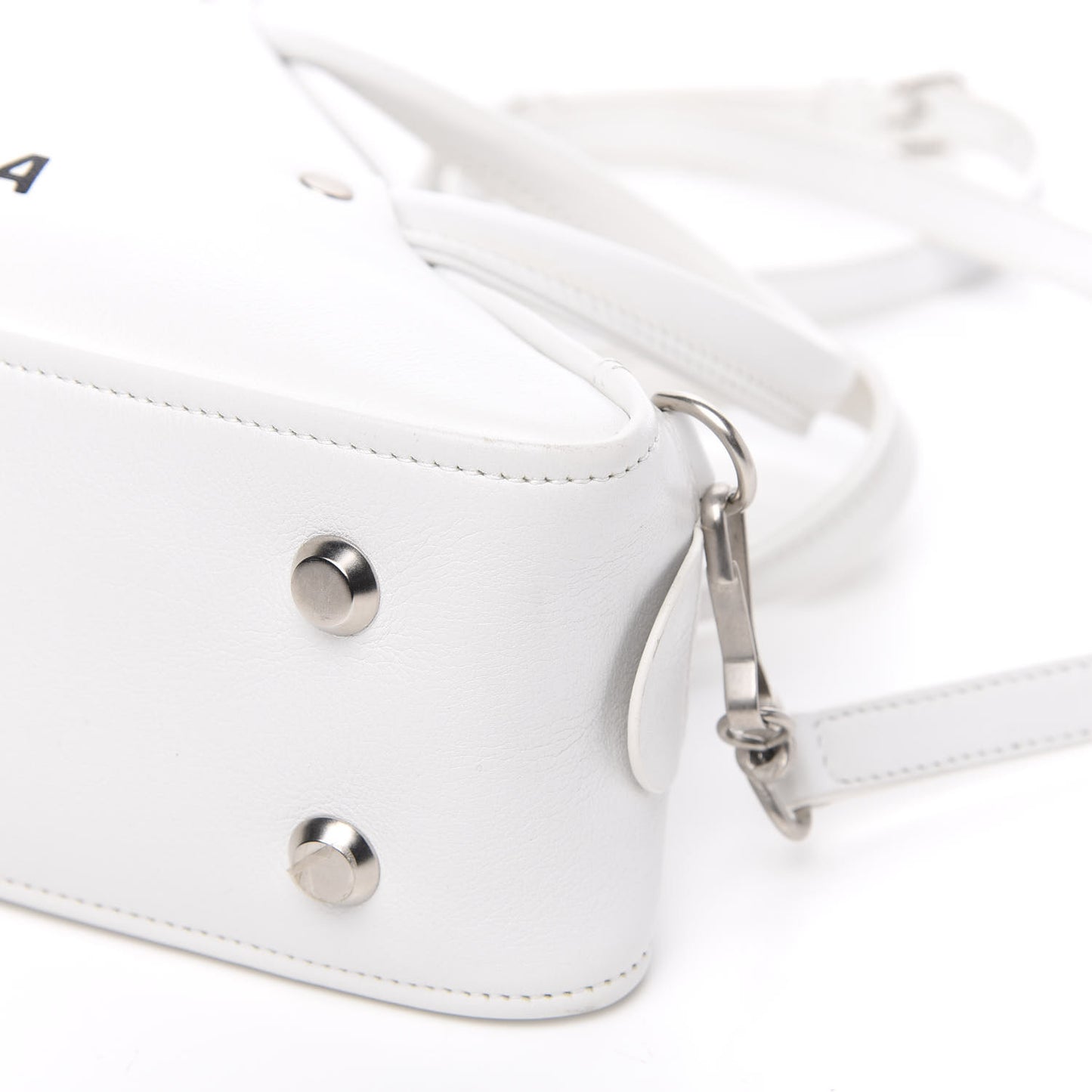 Calfskin S Triangle Duffle White
