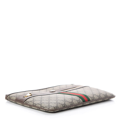 Gucci GG Supreme Monogram Large Ophidia Pouch Clutch Brown 4 of 7