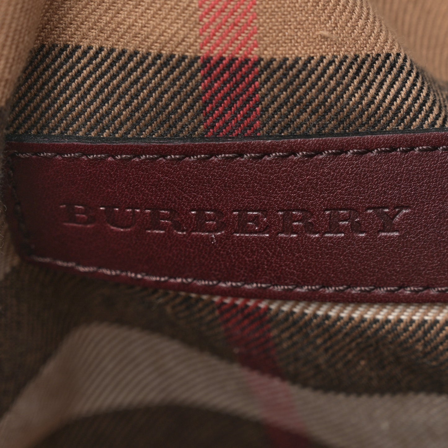 Nubuck Canvas Check Beckett Bucket Bag Deep Claret
