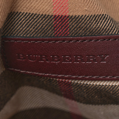 Burberry Nubuck Canvas Check Beckett Bucket Bag Deep Claret 6 of 14