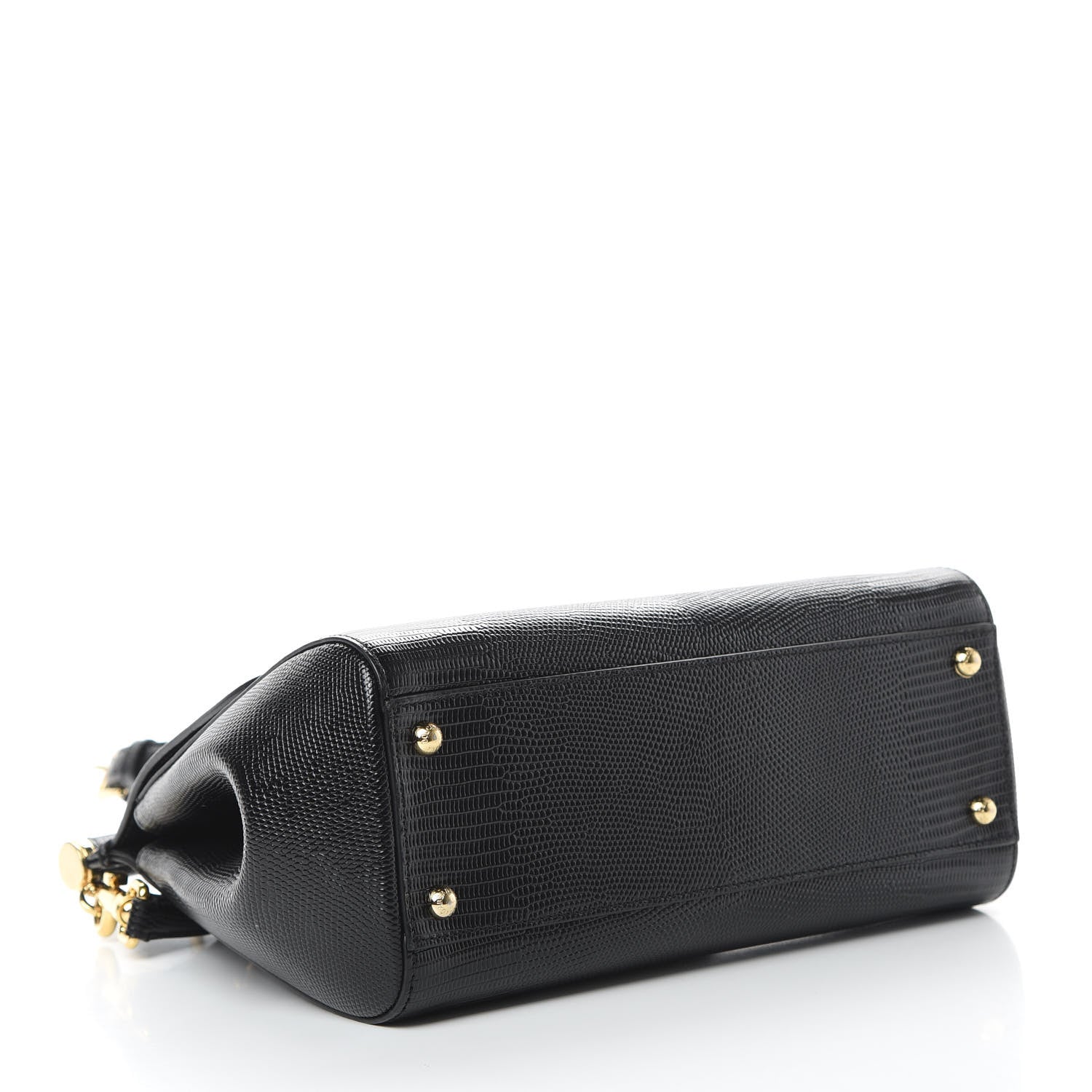 Dolce & Gabbana Stampa Iguana Crystal Medium Miss Sicily Satchel Black 4 of 9