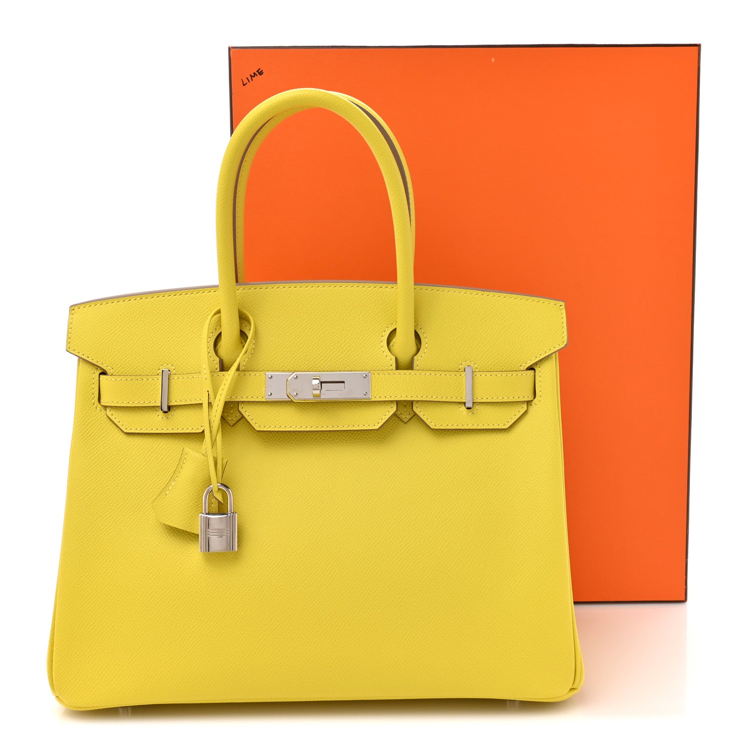 Hermes Epsom Birkin 30 Jaune Poussin Lime 13 of 13