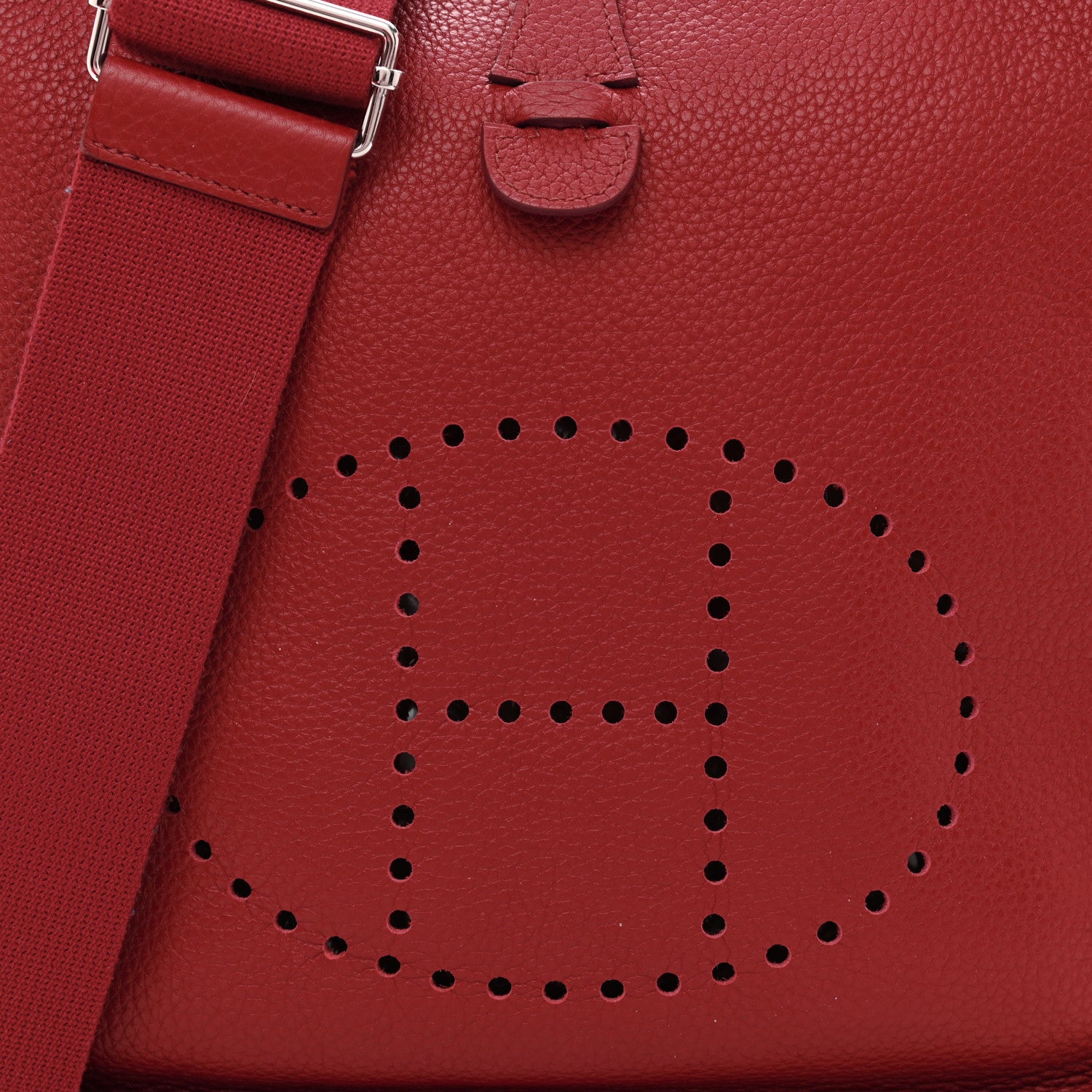 Hermes Taurillon Clemence Evelyne III PM Rouge Casaque 7 of 11