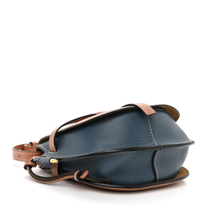 Loewe Calfskin Small Gate Crossbody Bag Tan Steel Blue 4 of 9
