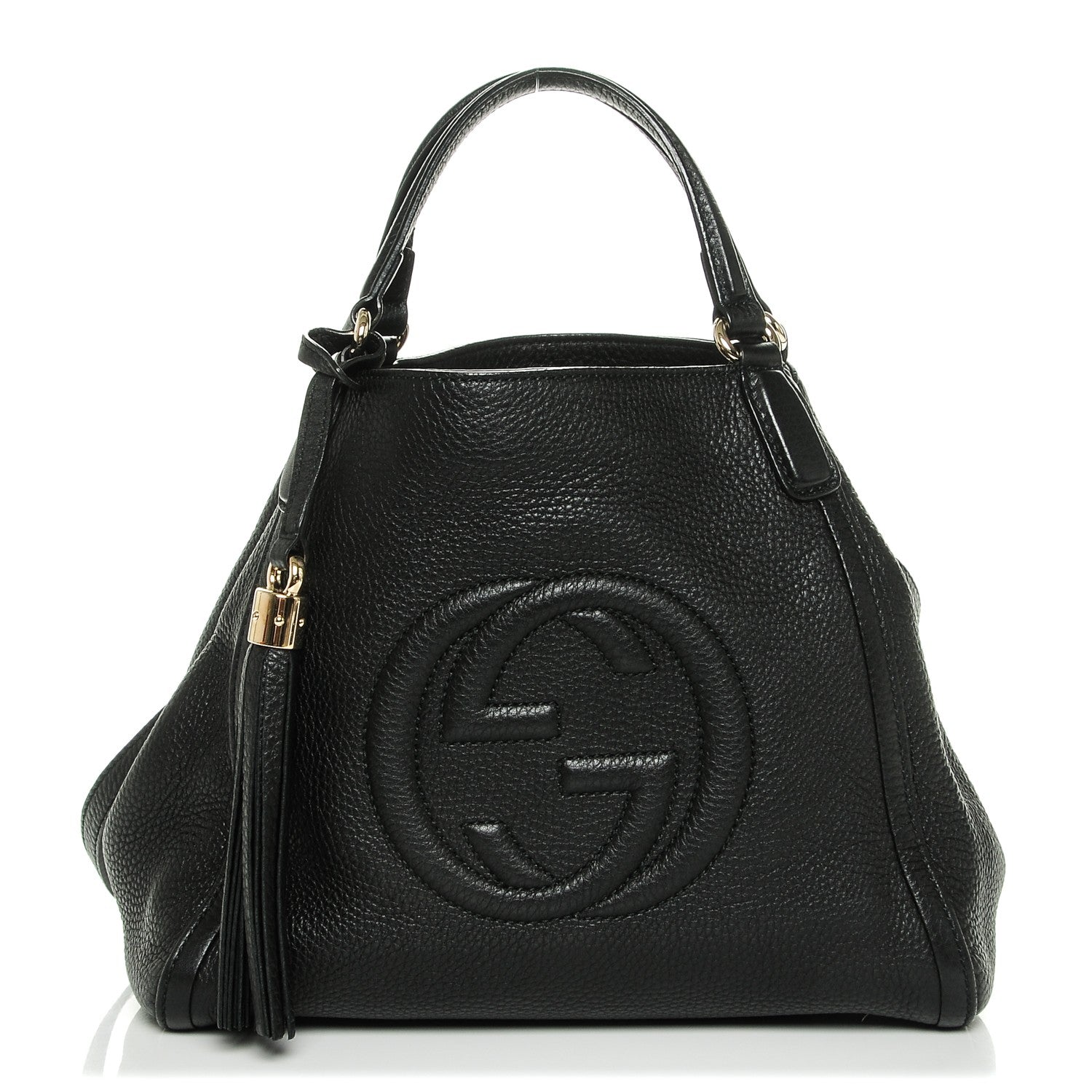Gucci Pebbled Calfskin Small Soho Shoulder Bag Black 1 of 6