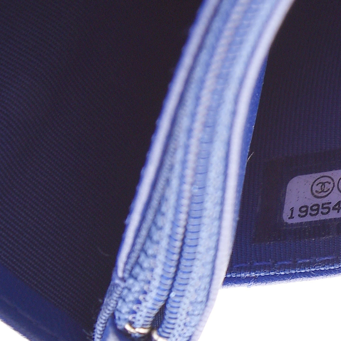 Lambskin Quilted Wallet On Chain WOC Blue Fonce