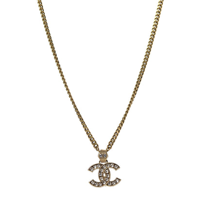 Chanel Crystal CC Pendant Necklace Gold 1 of 6