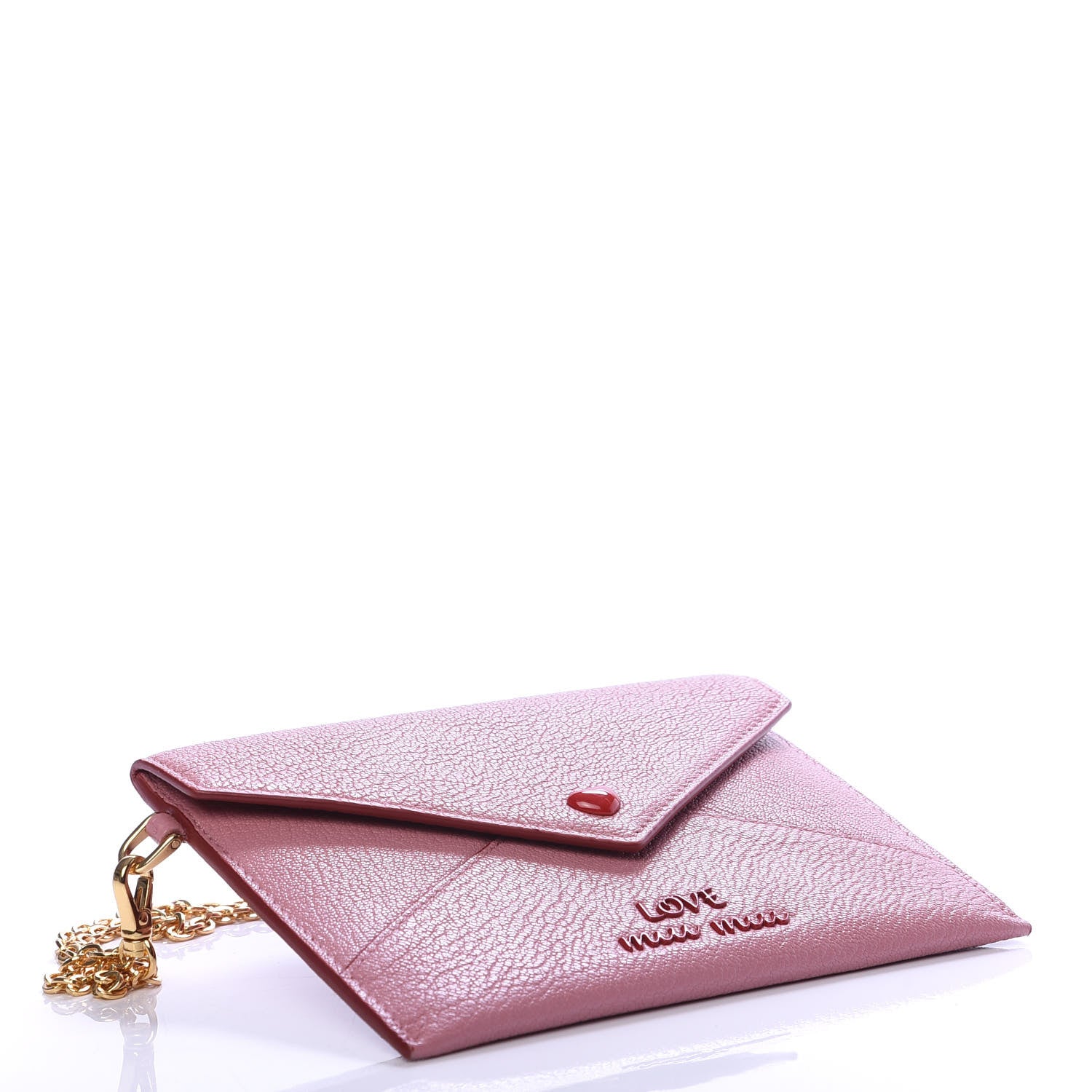 Miu Miu Goatskin Madras Love Wristlet Pouch Orchidea 4 of 6