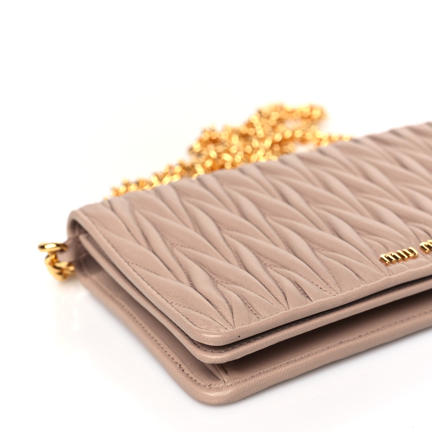Miu Miu Nappa Matelasse Chain Crossbody Bag Cammeo 7 of 8