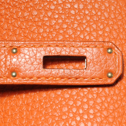 Hermes Taurillon Clemence Birkin 35 Orange 8 of 9