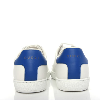 Gucci Calfskin Miro Soft Tennis Embroidered Womens Ace Sneakers 41 White Rio Blue 7 of 11