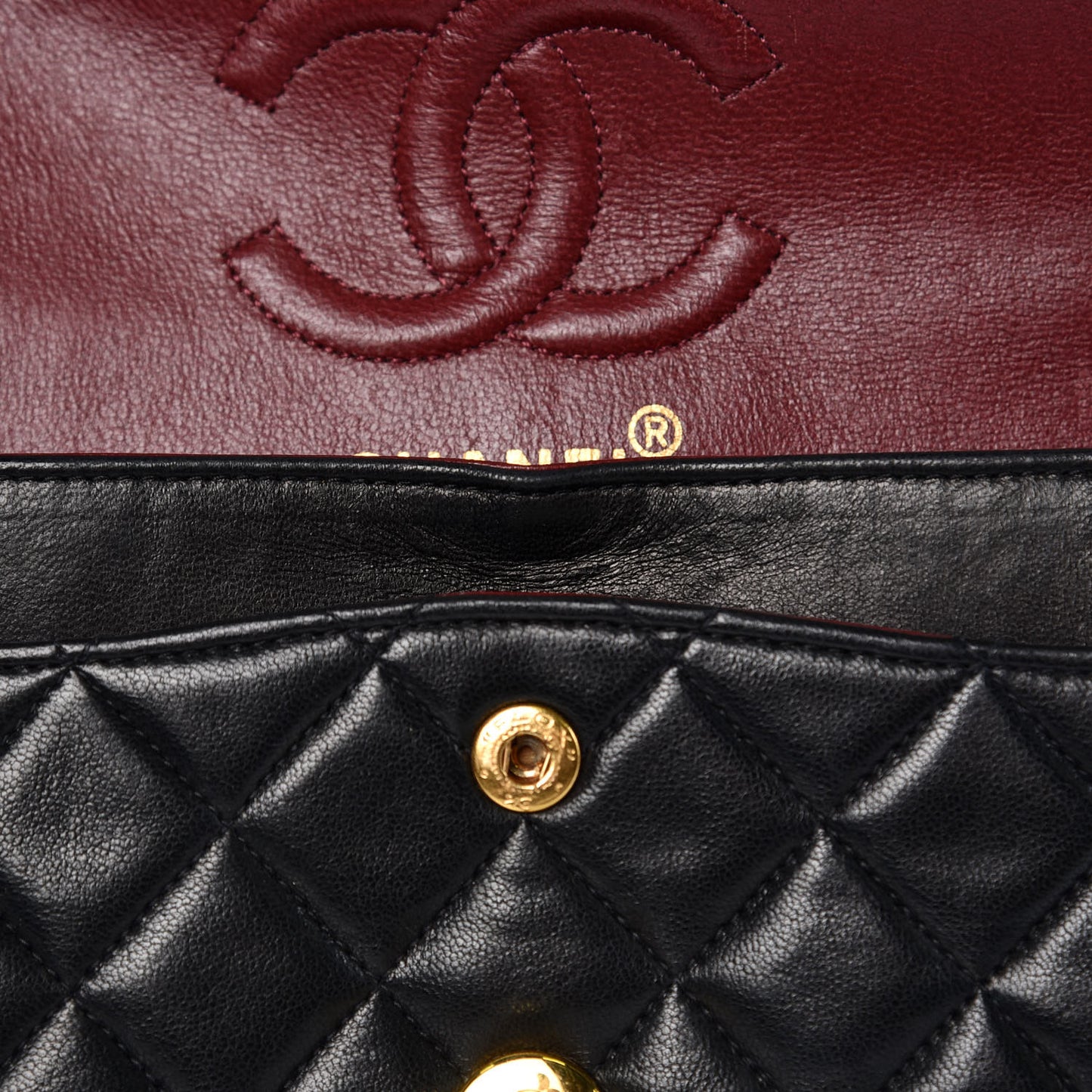 Lambskin Quilted Small Double Flap Black