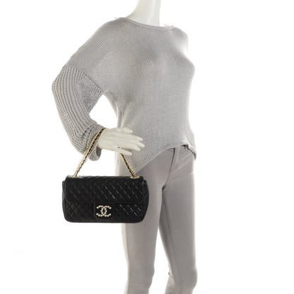 Chanel Lambskin Quilted Medium Westminster Pearl Flap Black 2 of 7