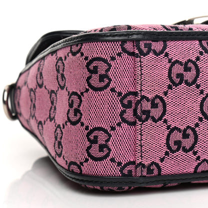 Gucci Monogram Multicolor Matelasse Diagonal Mini GG Marmont Top Handle Shoulder Bag Pink Blue 18 of 23