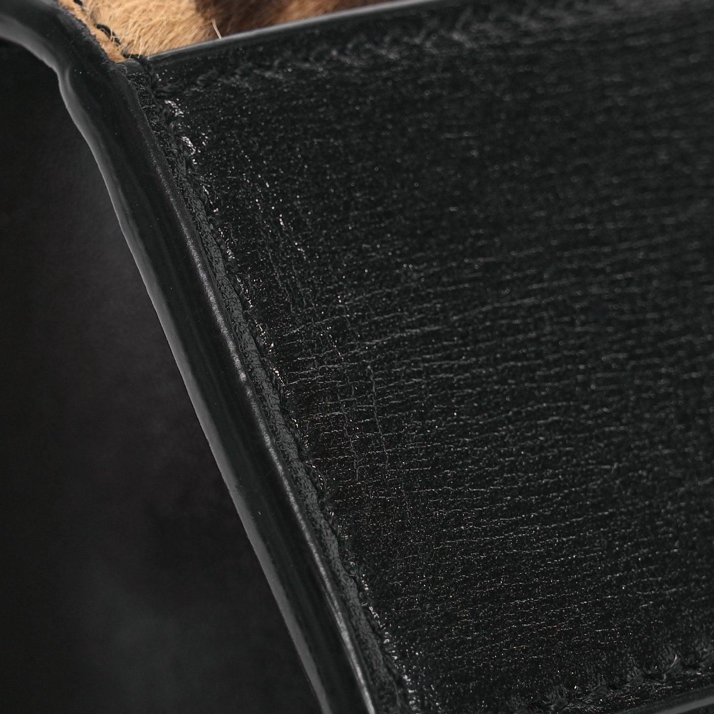 Calfskin Pony Hair Leopard Print Manhattan Baguette Black