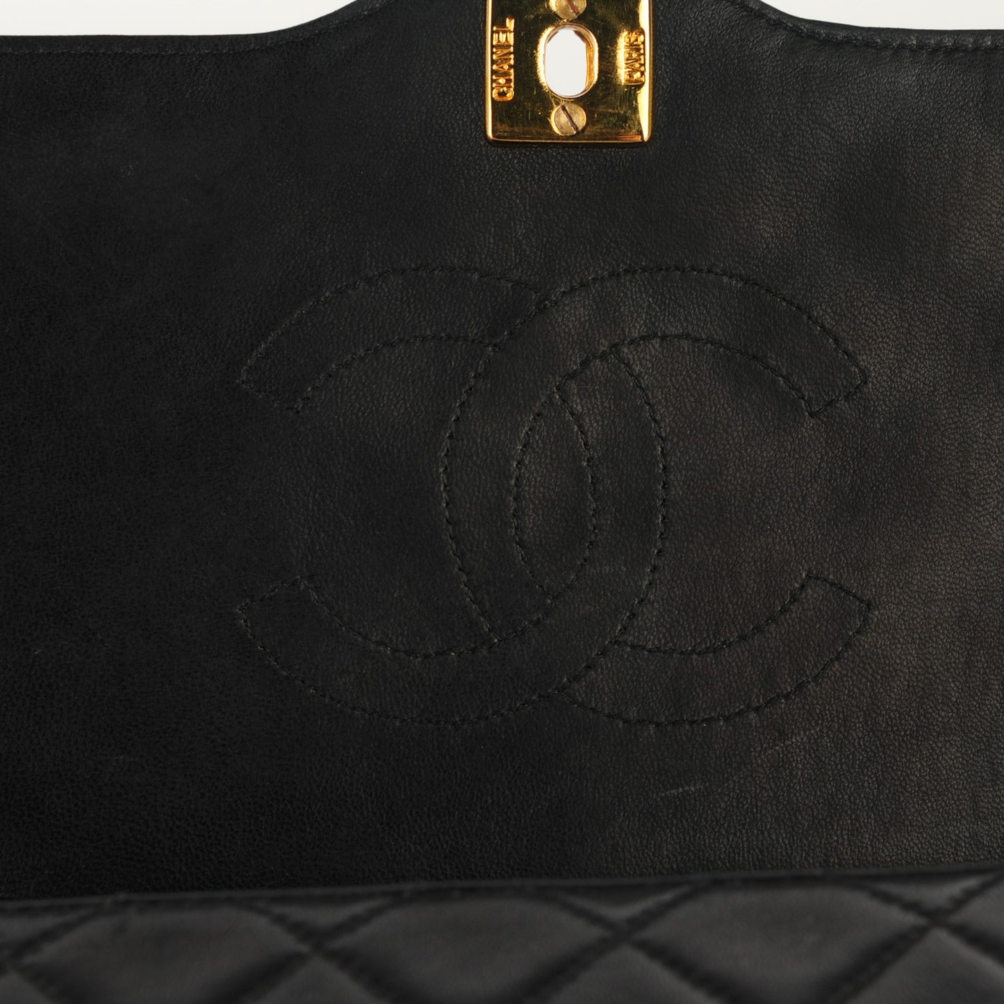 Lambskin Quilted Medium Single Flap Black