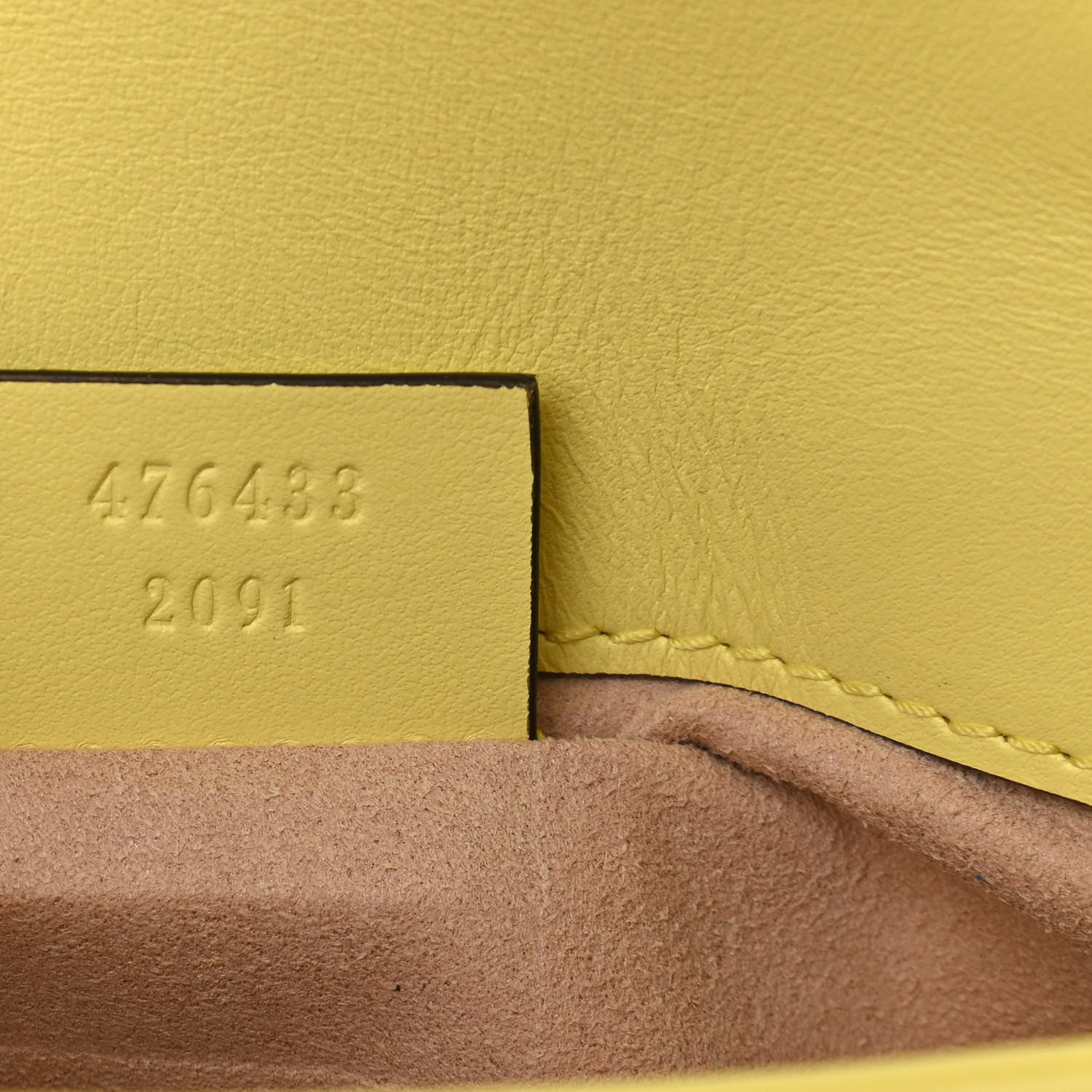 Gucci Calfskin Matelasse Super Mini GG Marmont Shoulder Bag Banana 7 of 11