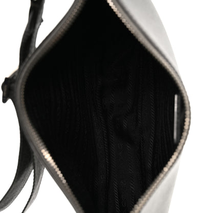 Prada Saffiano Travel Pocket Zippered Shoulder Bag Marmo 4 of 12