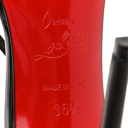 Christian Louboutin Suede Patent Shiny Nappa Aribak 100 Pumps 36.5 Version Black 8 of 9