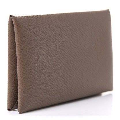 Hermes Epsom Calvi Card Case Etoupe 3 of 9