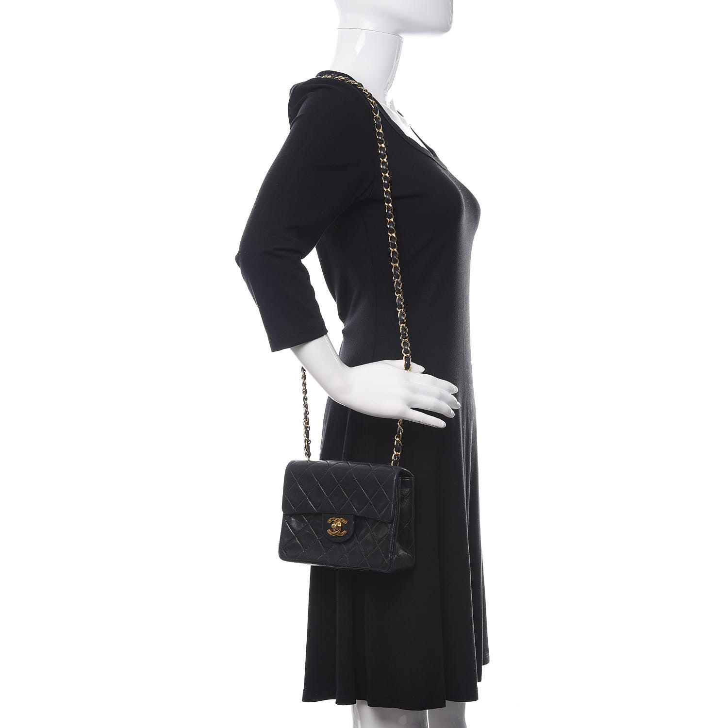 Chanel Lambskin Quilted Mini Square Flap Black 2 of 11