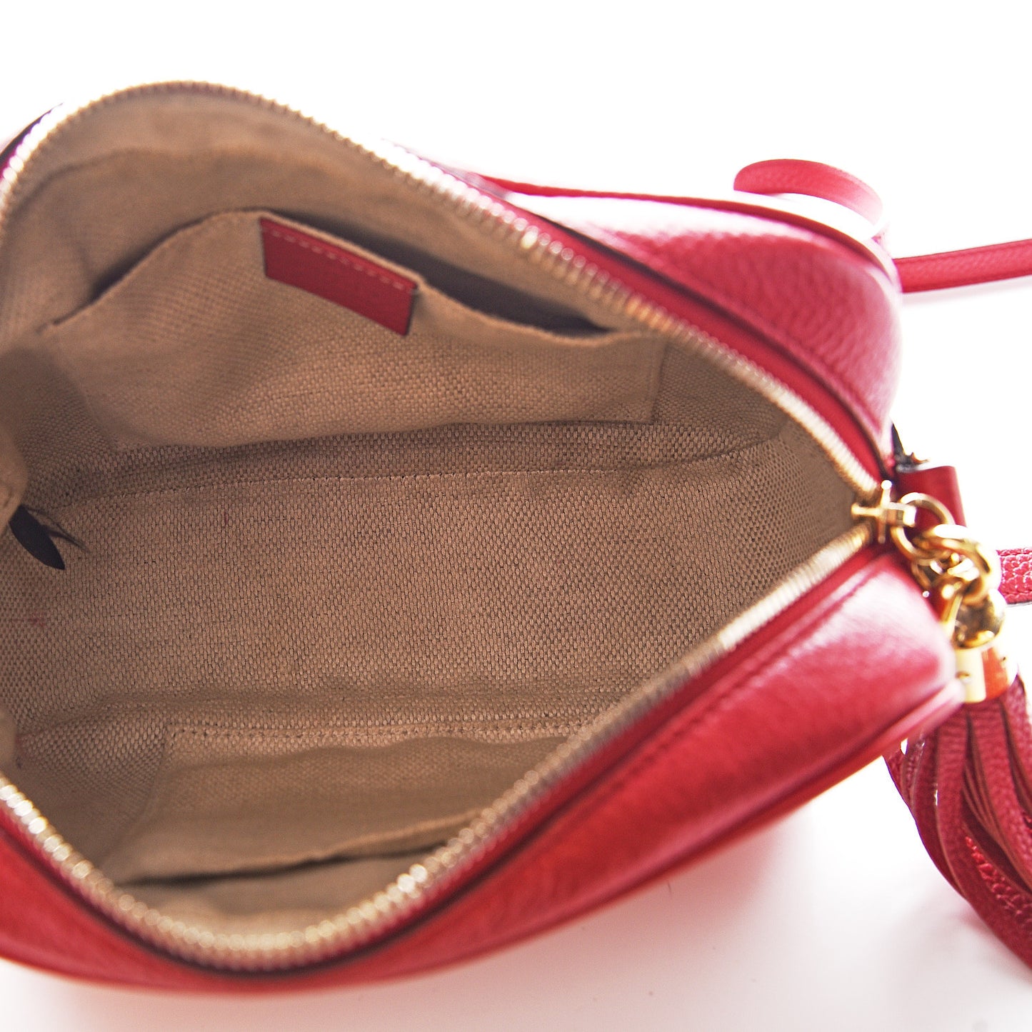 Pebbled Calfskin Small Soho Disco Bag Tabasco Red