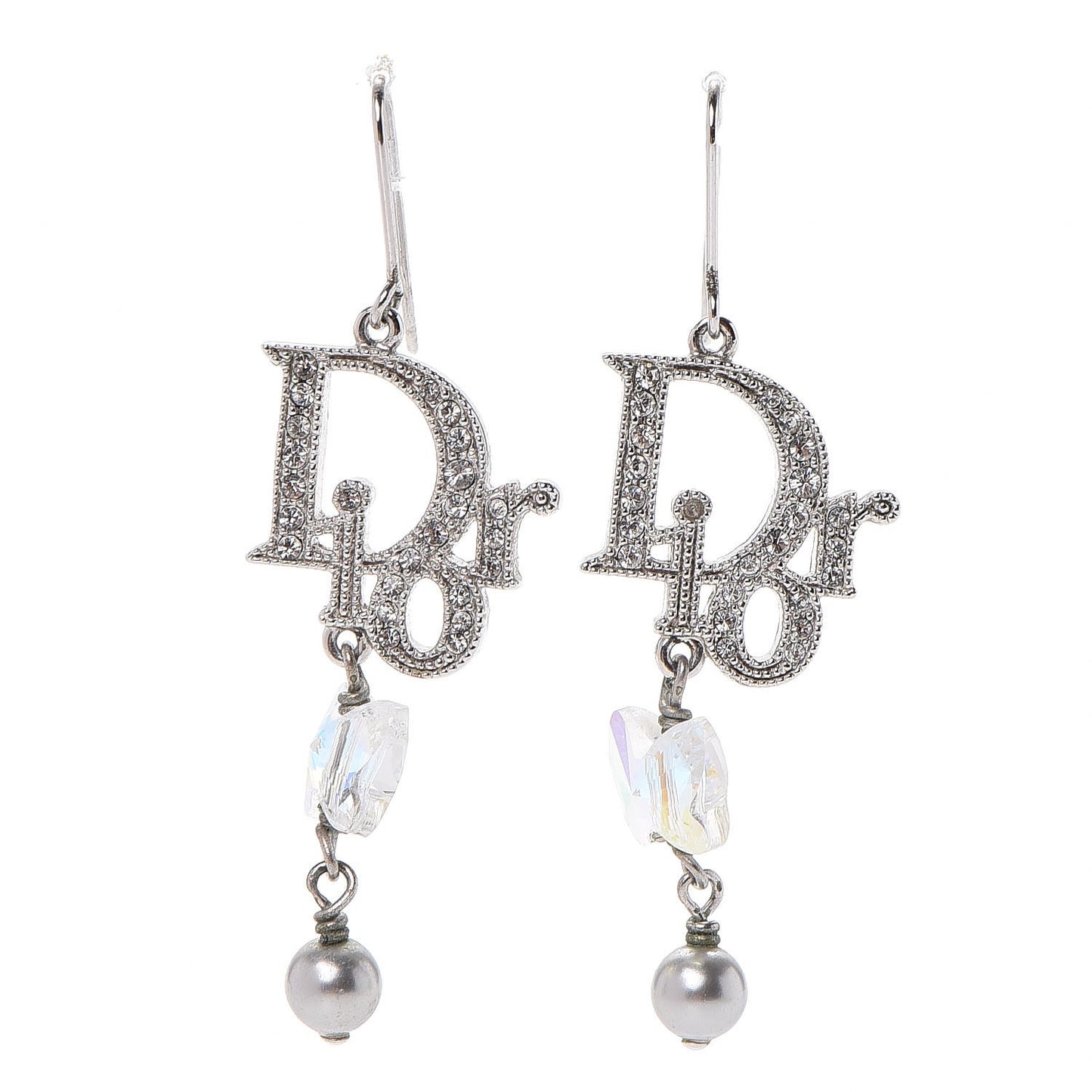 Swarovski Crystal Butterfly Drop Earrings Silver
