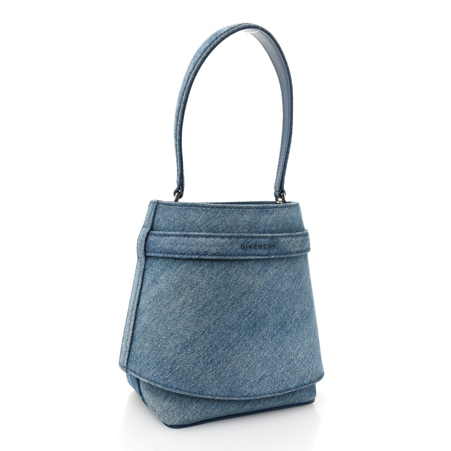 Givenchy Denim Shark Lock Bucket Bag Medium Blue 3 of 10