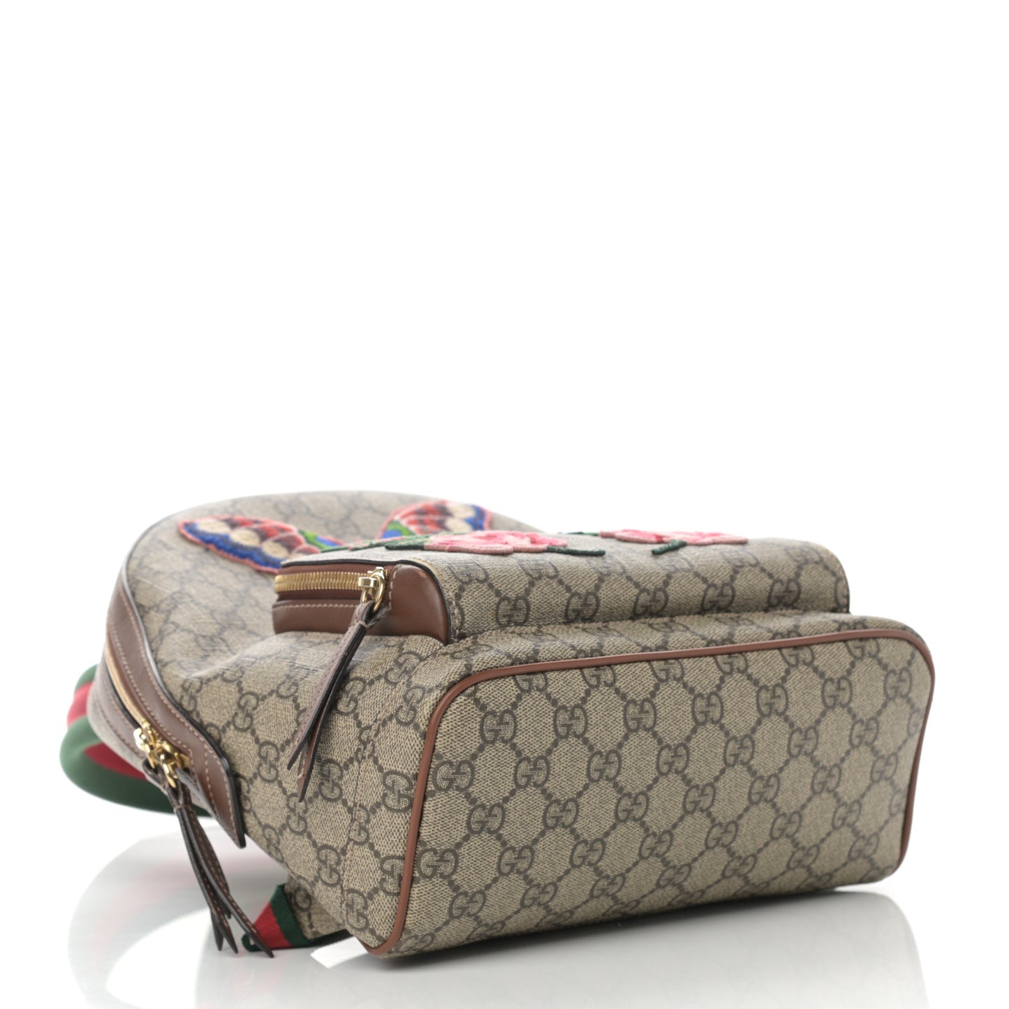 GG Supreme Monogram Web Butterfly Embroidered Small Day Backpack Red