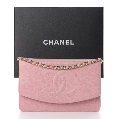 Chanel Caviar Timeless CC Wallet On Chain WOC Pink 11 of 15