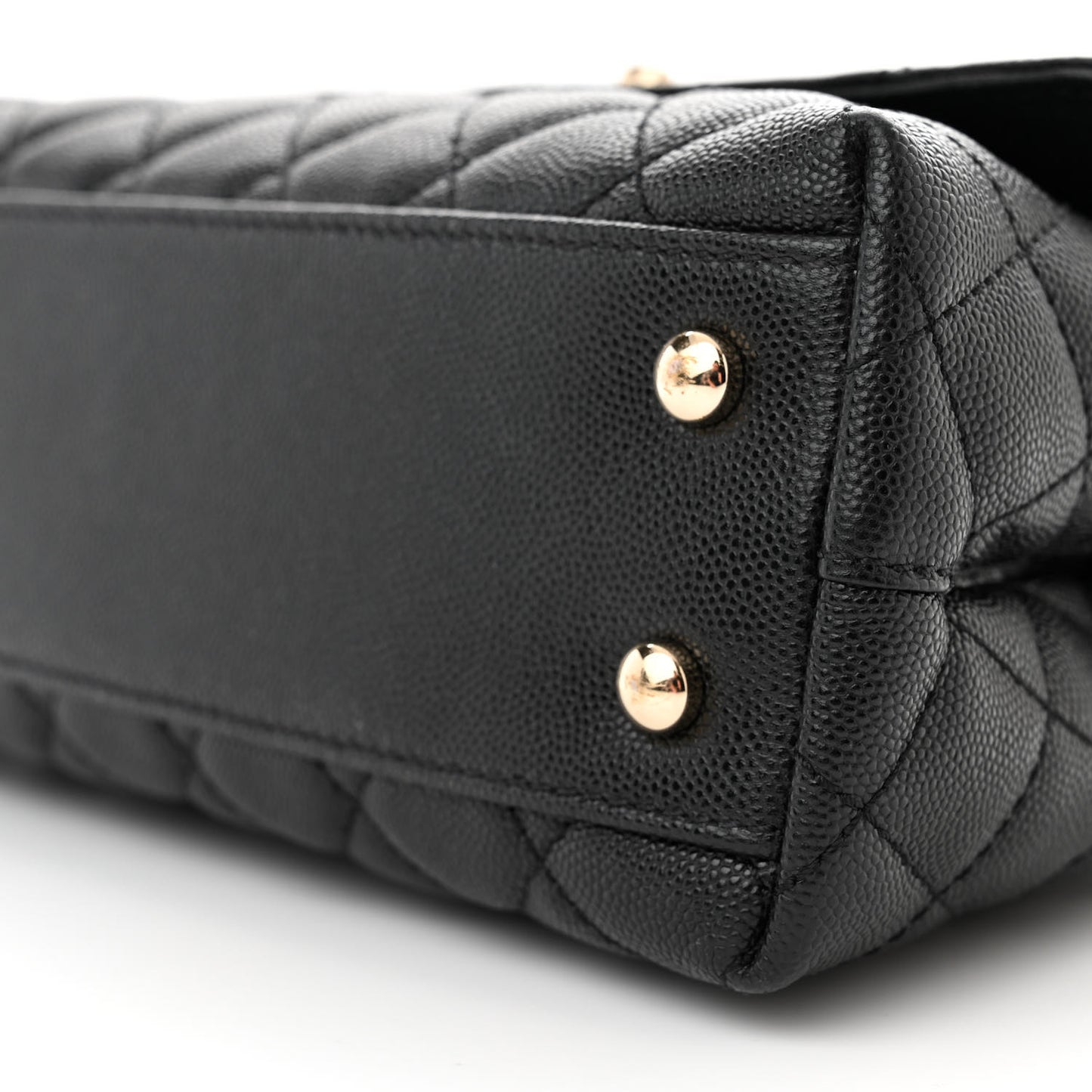 Caviar Quilted Mini Coco Handle Flap Black