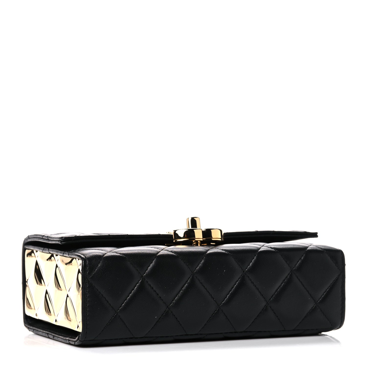 Chanel Lambskin Quilted Mini Golden Plate Flap Black 4 of 14