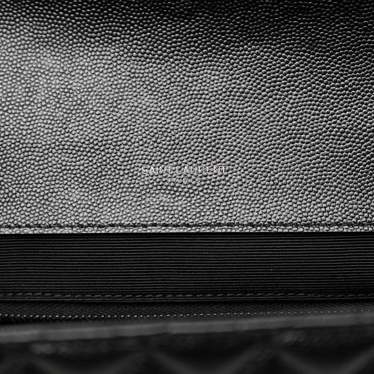 Grain De Poudre Textured Mixed Matelasse Large Triquilt Monogram Monochrome Satchel Black