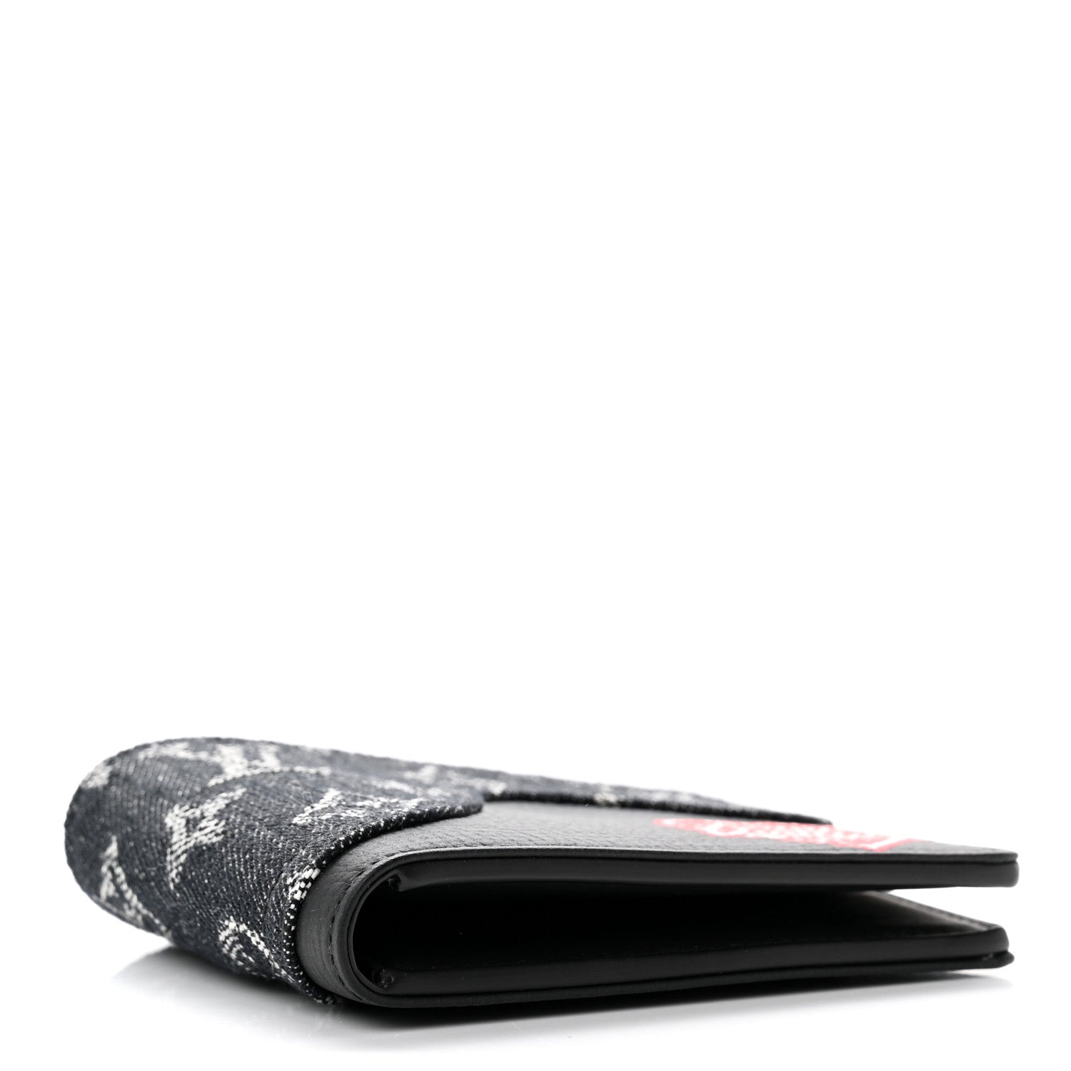 Louis Vuitton X NIGO Taurillon Monogram Denim Drip Slender Wallet Black 4 of 7