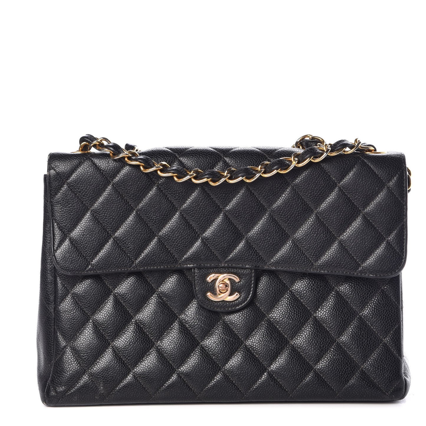 Caviar Quilted Jumbo Single Flap Black