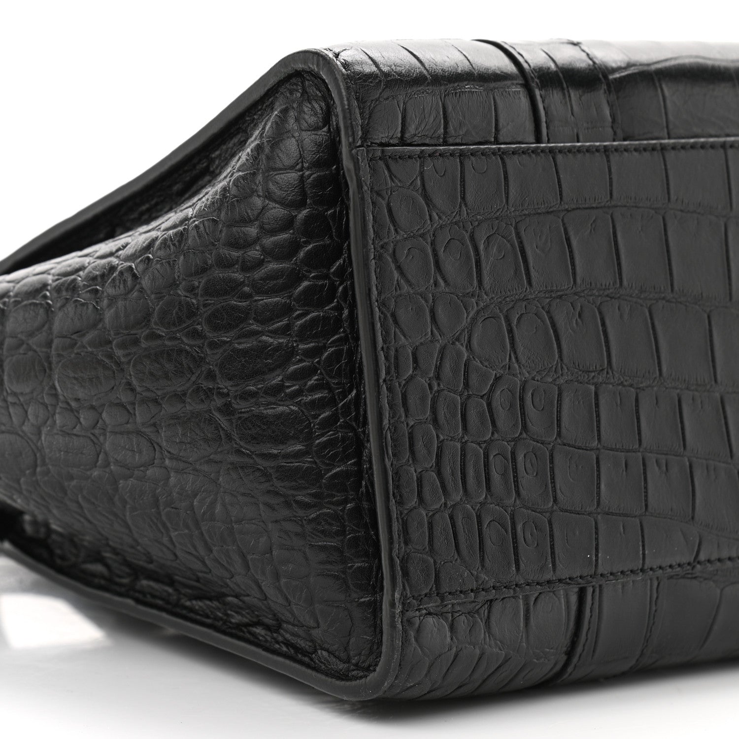 Mulberry Crocodile Embossed Calfskin Small Zipped Bayswater Black 8 of 9