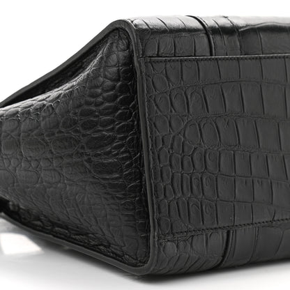 Mulberry Crocodile Embossed Calfskin Small Zipped Bayswater Black 8 of 9