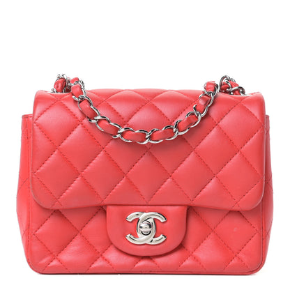 Chanel Lambskin Quilted Mini Square Flap Red 1 of 14