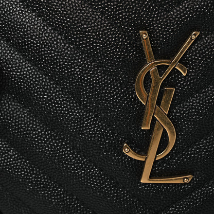 Saint Laurent Grain De Poudre Matelasse Chevron Quilted Round Vinyle Camera Bag Black 8 of 12