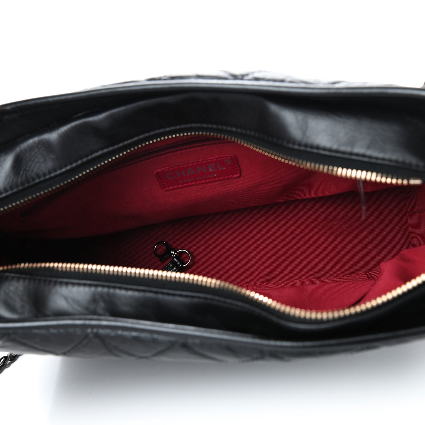 Aged Calfskin Quilted Medium Gabrielle Hobo Black