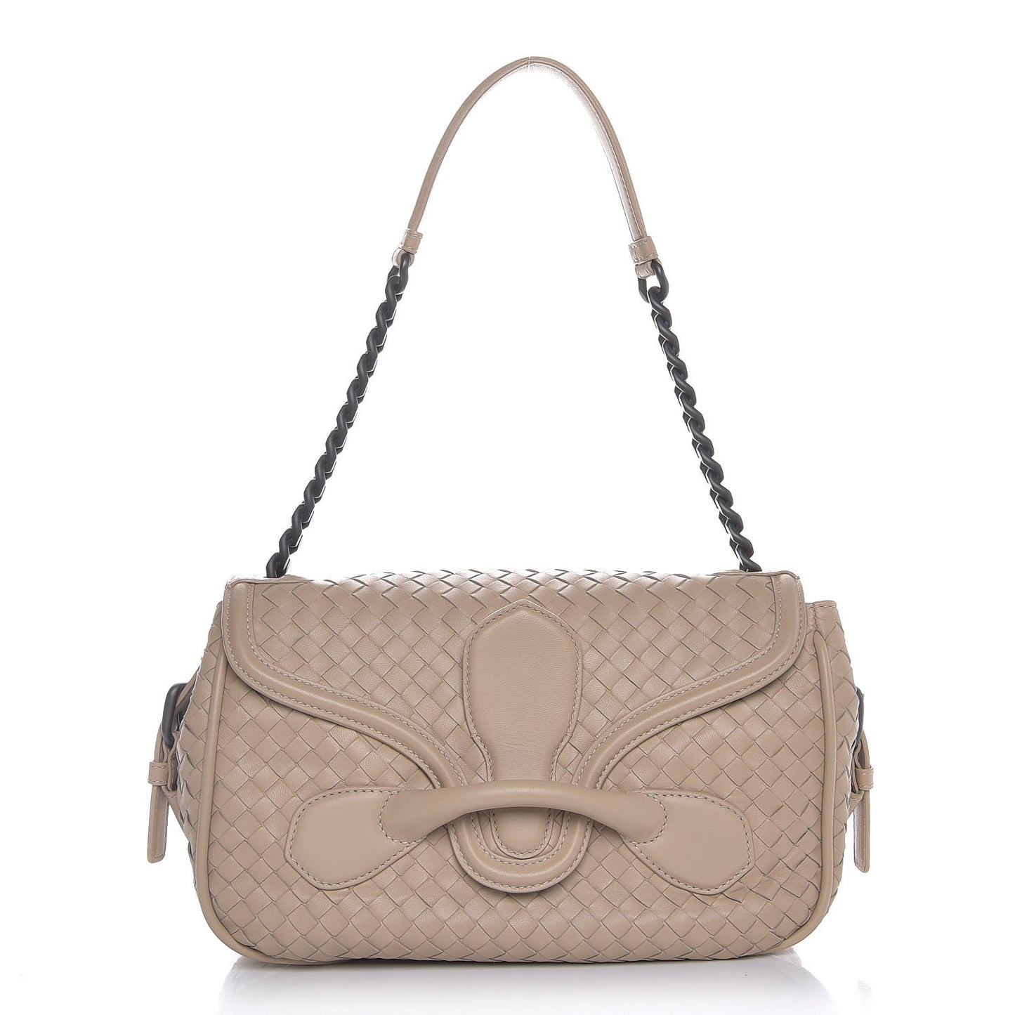 Nappa Intrecciato Rialto Shoulder Bag Mink