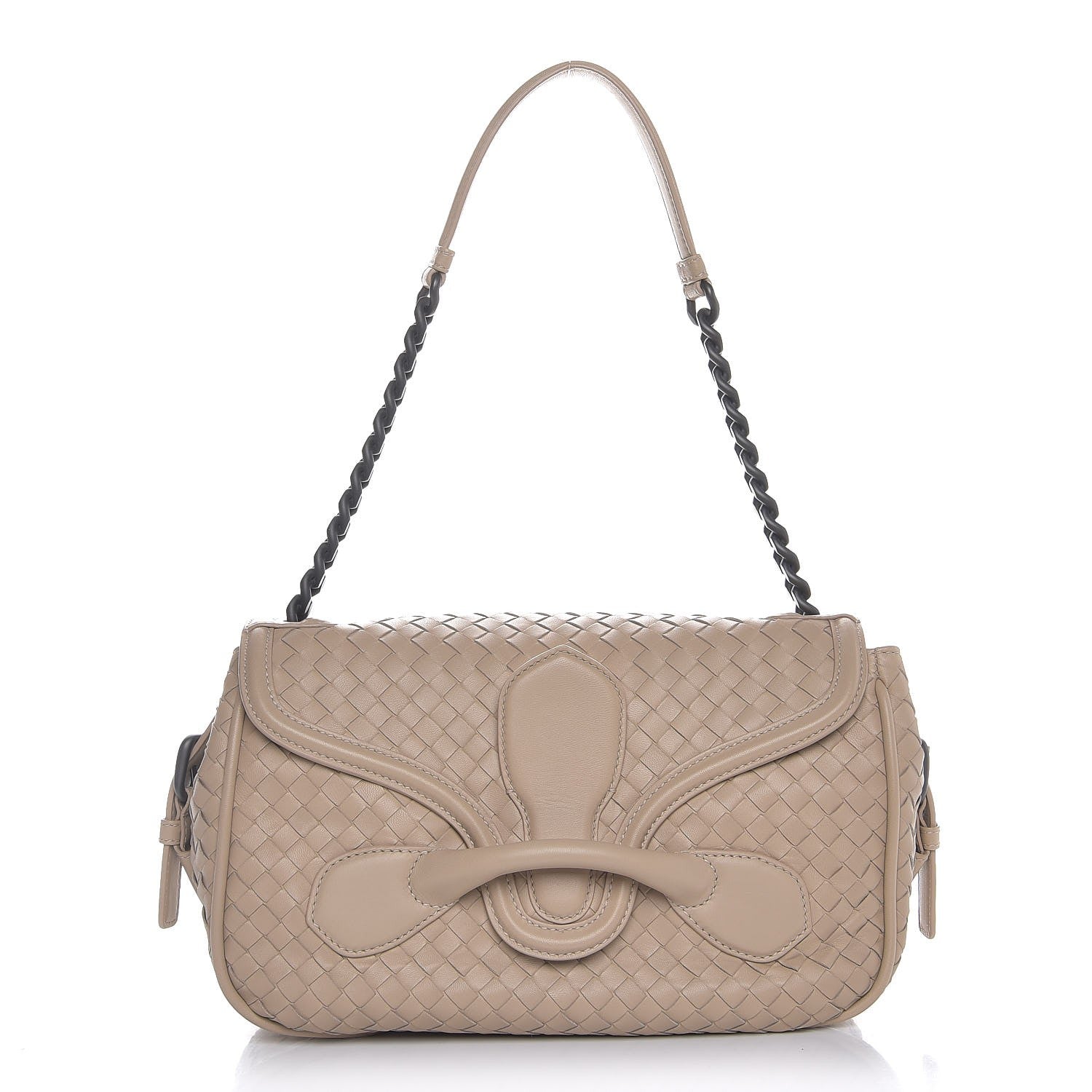 Bottega Veneta Nappa Intrecciato Rialto Shoulder Bag Mink 1 of 8