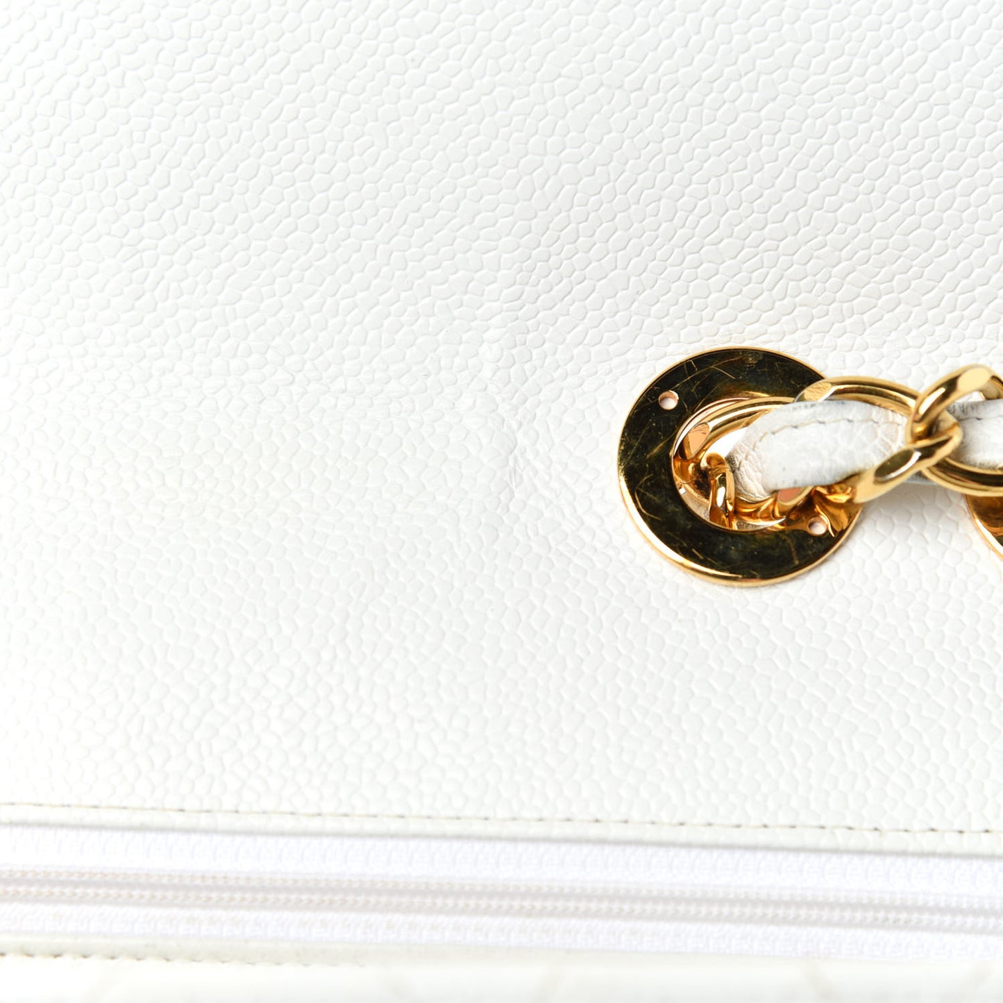 Caviar Quilted Jumbo Single Flap White