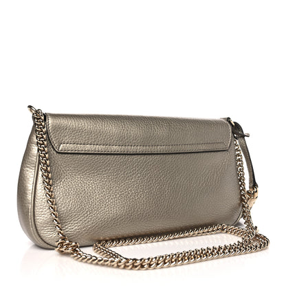 Gucci Metallic Pebbled Calfskin Medium Soho Flap Crossbody Golden Beige 3 of 11