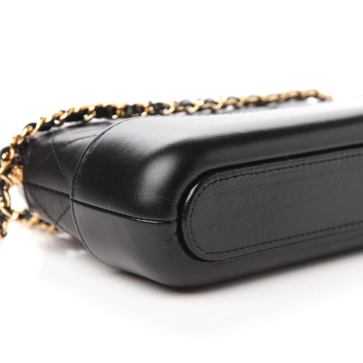 Chanel Aged Calfskin Quilted Small Gabrielle Clutch With Chain Black 6 of 11