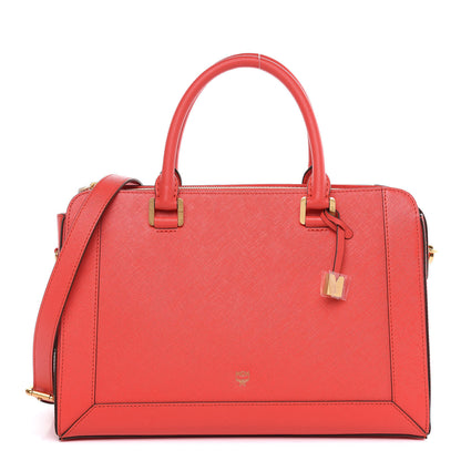 MCM Saffiano Nuovo Tote Hot Coral 1 of 10