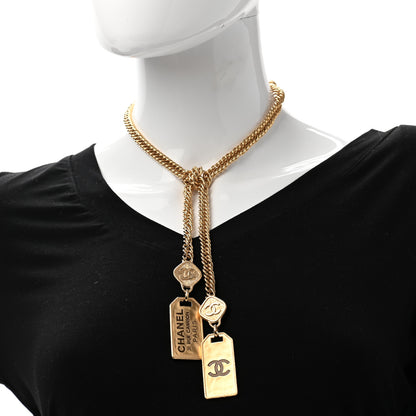 Chanel Metal CC Tags Pendant Choker Gold Pink 3 of 7